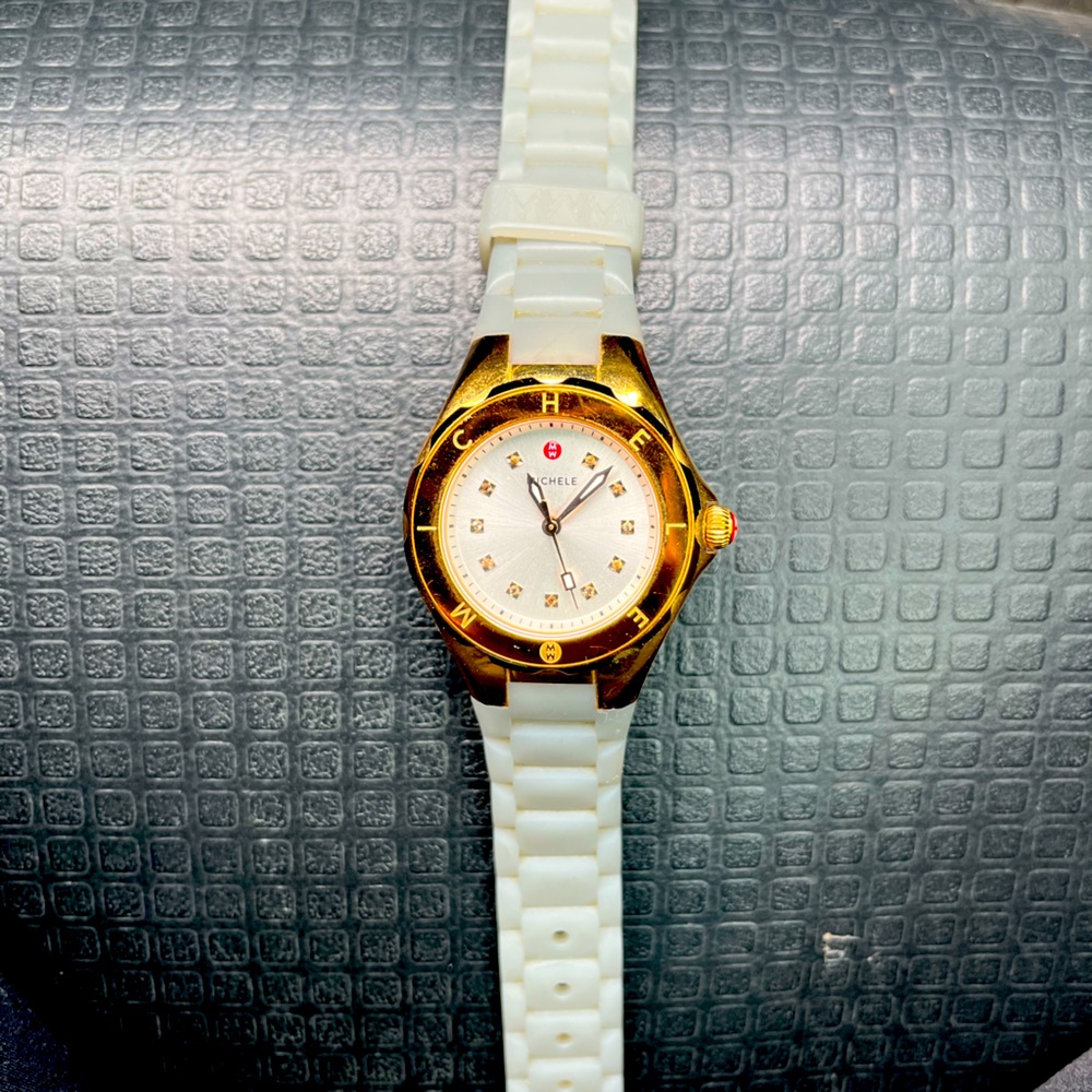 Michele gray jelly band watch